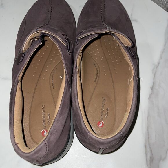 Clarks Unstructured Leather Slip On Shoes Un Loop 2 Walk Aubergine Size 7.5 - Picture 4 of 7